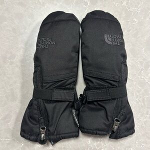 The North Face 3T black waterproof toddler kids boys girls mittens with zippers